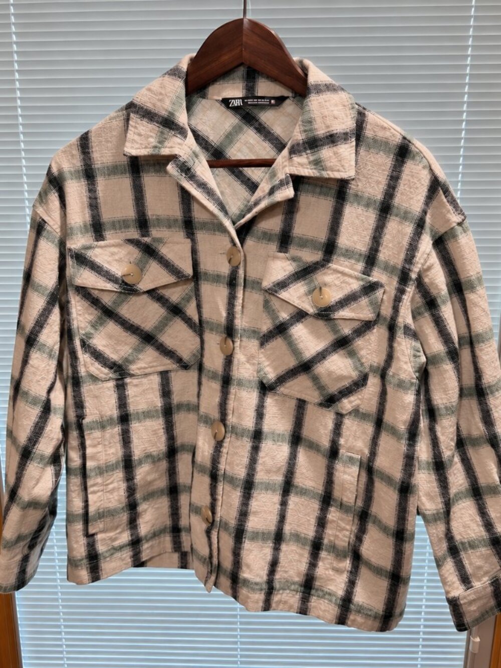 Zara Plaid Overshirt Shacket Jacket Size XS